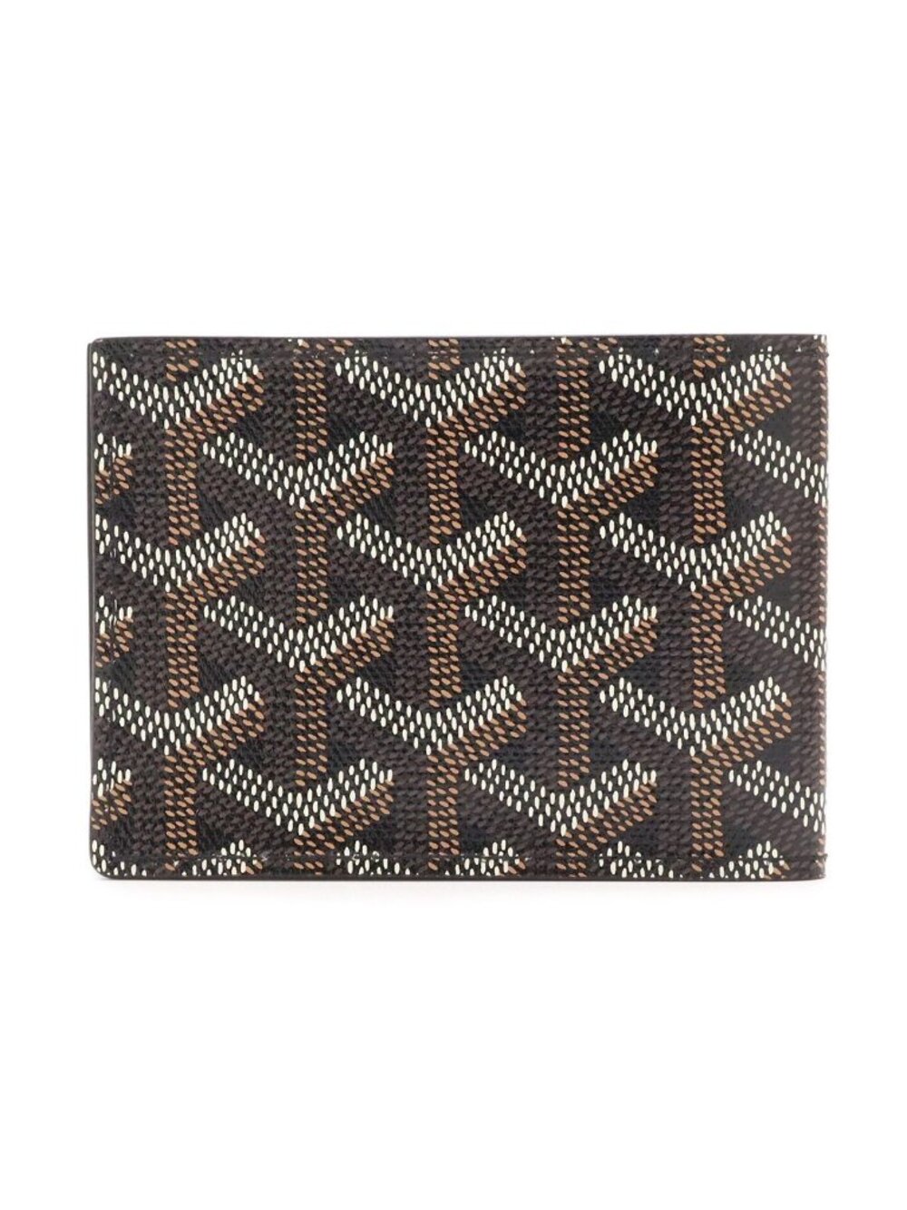Goyard Insert Victoire Card Case Herringbone Pattern Leather Black Brown White